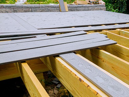 A New Wooden, Timber Deck Being Constructed